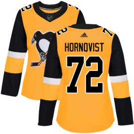 Adidas Pittsburgh Penguins #72 Patric Hornqvist Gold Alternate Authentic Womens Stitched NHL Jersey