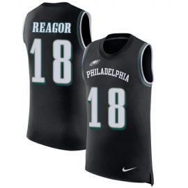 Nike Philadelphia Eagles #18 Jalen Reagor Black Alternate Mens Stitched NFL Limited Rush Tank Top Jersey