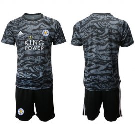 Leicester City Blank Black Goalkeeper Soccer Club Jersey