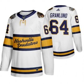 Adidas Nashville Predators #64 Mikael Ggranlund Mens White 2020 Winter Classic Retro Authentic NHL Jersey