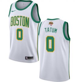 Nike Boston Celtics #0 Jayson Tatum White 2022 NBA Finals Swingman City Edition Jersey Mens