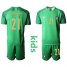 Italy #21 Donnarumma Green Goalkeeper Kid Soccer Country Jersey