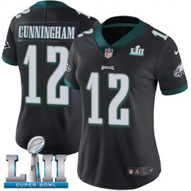 Nike Philadelphia Eagles #12 Randall Cunningham Black Alternate Super Bowl LII Womens Stitched NFL Vapor Untouchable Limited Jersey