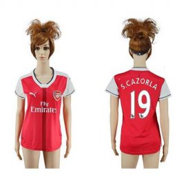 Womens Arsenal #19 S.Cazorla Home Soccer Club Jersey