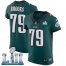 Nike Philadelphia Eagles #79 Brandon Brooks Midnight Green Team Color Super Bowl LII Mens Stitched NFL Vapor Untouchable Elite Jersey