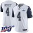 Nike Dallas Cowboys #4 Dak Prescott White Mens Stitched With Established In 1960 Patch NFL Limited Rush 100th Season Jersey