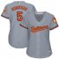 Baltimore Orioles #5 Brooks Robinson Grey Road Womens Stitched MLB Jersey
