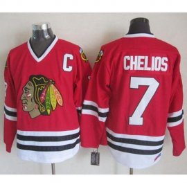 Chicago Blackhawks #7 Chris Chelios Red CCM Throwback Stitched NHL Jersey