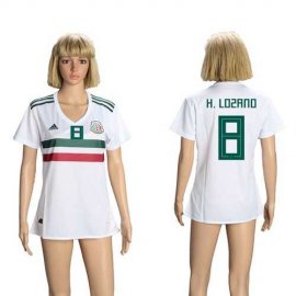Womens Mexico #8 H.Lozano Away Soccer Country Jersey