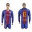 Barcelona #13 C.Bravo Home Long Sleeves Soccer Club Jersey