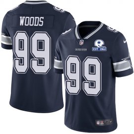 Nike Dallas Cowboys #99 Antwaun Woods Navy Blue Team Color Mens Stitched With Established In 1960 Patch NFL Vapor Untouchable Limited Jersey