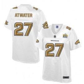 Nike Denver Broncos #27 Steve Atwater White Womens NFL Pro Line Super Bowl 50 Fashion Game Jersey