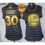 Womens Warriors #30 Stephen Curry Black Grey The Finals Patch Groove Stitched NBA Jersey