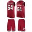 Nike Arizona Cardinals #64 J.R. Sweezy Red Team Color Mens Stitched NFL Limited Tank Top Suit Jersey
