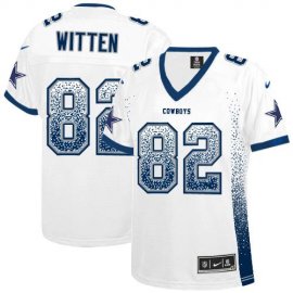 Nike Dallas Cowboys #82 Jason Witten White Womens Stitched NFL Elite Drift Fashion Jersey