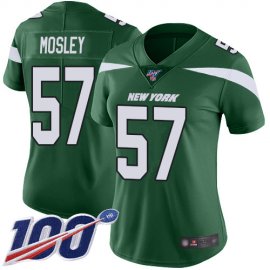 Nike New York Jets #57 C.J. Mosley Green Team Color Womens Stitched NFL 100th Season Vapor Limited Jersey