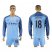 Manchester City #18 Delph Home Long Sleeves Soccer Club Jersey