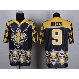 Nike New Orleans Saints #9 Drew Brees Black Mens Stitched NFL Elite Noble Fashion Jersey
