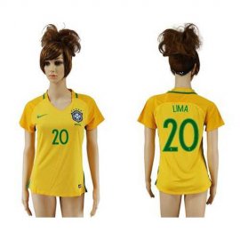 Womens Brazil #20 Lima Home Soccer Country Jersey