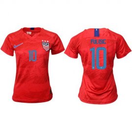 Womens USA #10 Pulisic Away Soccer Country Jersey