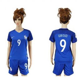 Womens France #9 Giroud Home Soccer Country Jersey