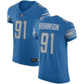 Nike Detroit Lions #91 AShawn Robinson Blue Team Color Mens Stitched NFL Vapor Untouchable Elite Jersey