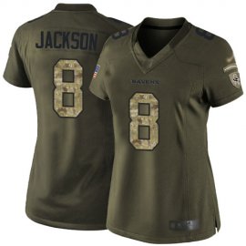 Nike Baltimore Ravens #8 Lamar Jackson Green Womens Stitched NFL Limited 2015 Salute to Service Jersey