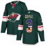 Adidas Minnesota Wild #3 Charlie Coyle Green Home Authentic USA Flag Stitched NHL Jersey