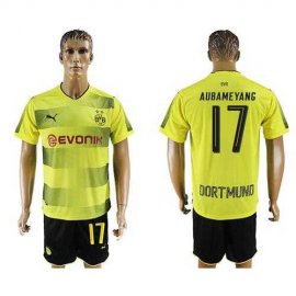 Dortmund #17 Aubameyang Home Soccer Club Jersey