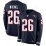 Nike New England Patriots #26 Sony Michel Navy Blue Team Color Mens Stitched NFL Limited Therma Long Sleeve Jersey
