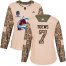 Adidas Colorado Avalanche #7 Devon Toews Camo Authentic Womens 2022 Stanley Cup Champions Veterans Day Stitched NHL Jersey Womens