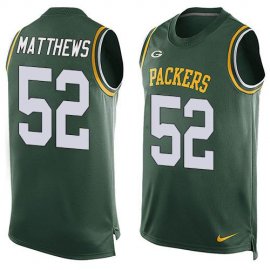 Nike Green Bay Packers #52 Clay Matthews Green Team Color Mens Stitched NFL Limited Tank Top Jersey