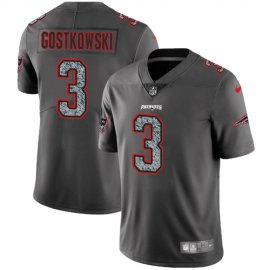Nike New England Patriots #3 Stephen Gostkowski Gray Static Mens Stitched NFL Vapor Untouchable Limited Jersey