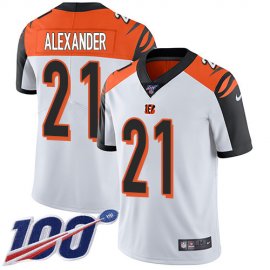 Nike Cincinnati Bengals #21 Mackensie Alexander White Mens Stitched NFL 100th Season Vapor Untouchable Limited Jersey