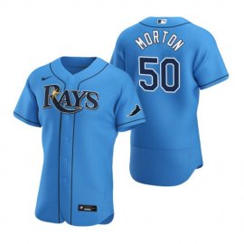 Tampa Bay Rays #50 Charlie Morton Mens Nike Light Blue Alternate 2020 Authentic Player MLB Jersey