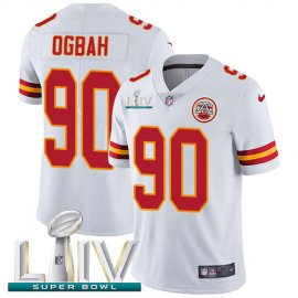 Nike Kansas City Chiefs #90 Emmanuel Ogbah White Super Bowl LIV 2020 Mens Stitched NFL Vapor Untouchable Limited Jersey