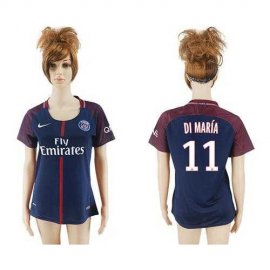 Womens Paris Saint-Germain #11 Di Maria Home Soccer Club Jersey