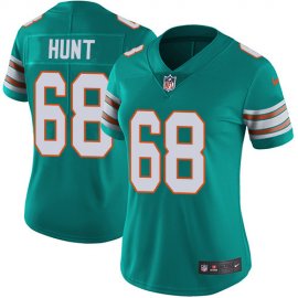 Nike Miami Dolphins #68 Robert Hunt Aqua Green Alternate Womens Stitched NFL Vapor Untouchable Limited Jersey
