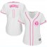 Texas Rangers #1 Elvis Andrus White/Pink Fashion Womens Stitched MLB Jersey