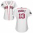 Boston Red Sox #13 Hanley Ramirez White Home 2018 World Series Womens Stitched MLB Jersey