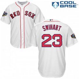 Boston Red Sox #23 Blake Swihart White Cool Base 2018 World Series Stitched Youth MLB Jersey