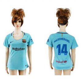 Womens Barcelona #14 Mascherano Away Soccer Club Jersey
