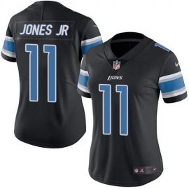 Nike Detroit Lions #11 Marvin Jones Jr Black Womens Stitched NFL Limited Rush Jersey