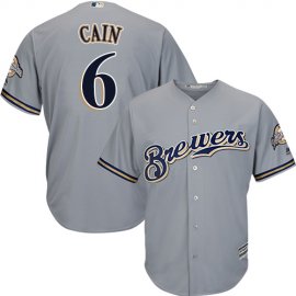 Milwaukee Brewers #6 Lorenzo Cain Grey Cool Base Stitched Youth MLB Jersey
