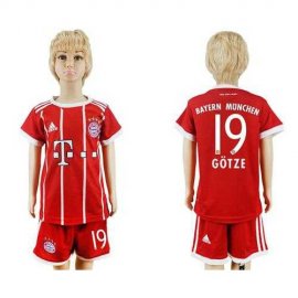 Bayern Munchen #19 Gotze Home Kid Soccer Club Jersey