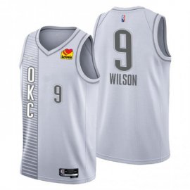 Oklahoma City Oklahoma City Thunder #9 D.J.Wilson Mens Nike Gray 2021/22 Swingman NBA Jersey – City Edition Mens