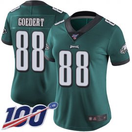 Nike Philadelphia Eagles #88 Dallas Goedert Midnight Green Team Color Womens Stitched NFL 100th Season Vapor Limited Jersey