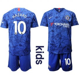 Chelsea #10 Hazard Blue Home Kid Soccer Club Jersey