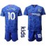 Chelsea #10 Hazard Blue Home Kid Soccer Club Jersey