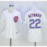 Chicago Cubs #22 Jason Heyward White(Blue Strip) Womens Home Stitched MLB Jersey